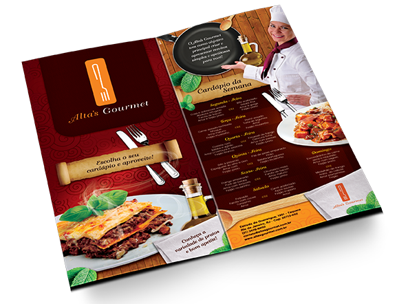 Alta's Gourmet | Criação e design de folder | Restaurantes e Gastronomia