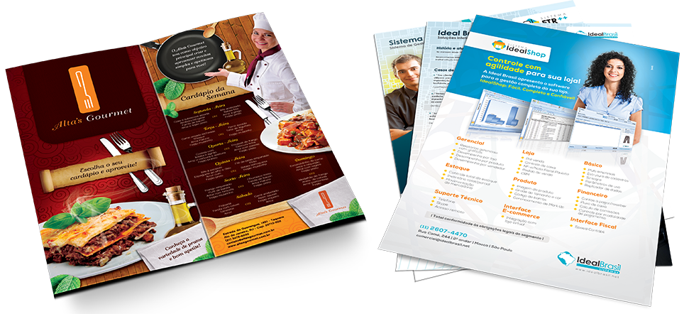 Diversos | Criação de folheteria, com folders, panfletos e impressos especiais