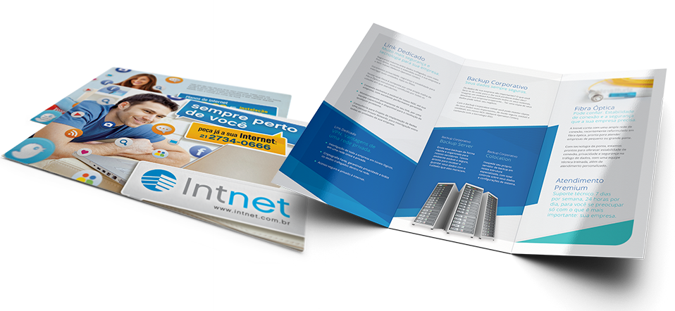 Intnet | Criação e design de folders, folhetos e impressos especiais | Tecnologia e Comunicação 