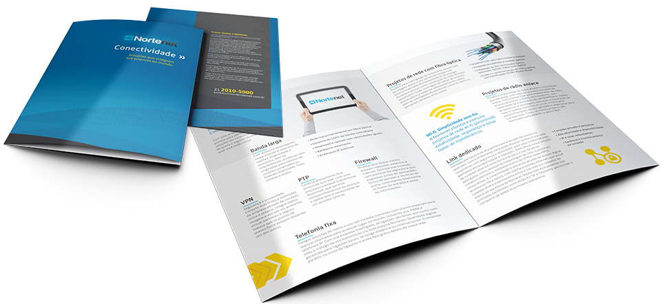 NorteNet | Criação e design de folders, folhetos e impressos especiais | Tecnologia e Comunicação